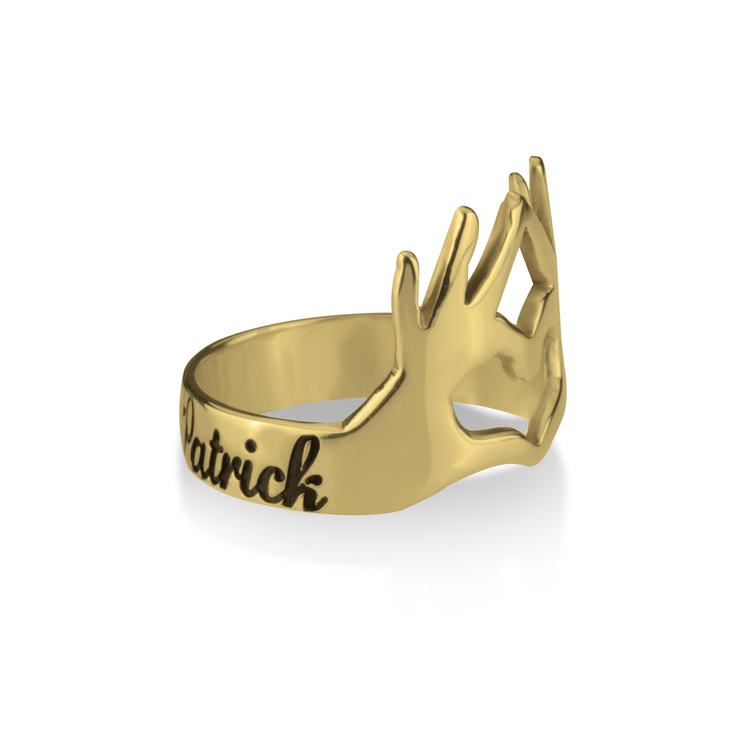 Ring With Hands And Heart