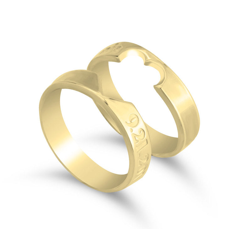 Personalized Heart Cutout Ring Set