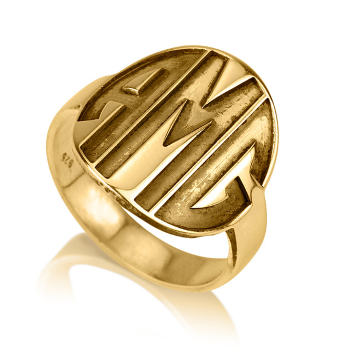 Bold Initials Monogram Ring