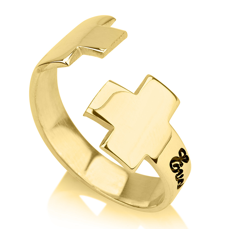 Personalized Wrap Cross Ring