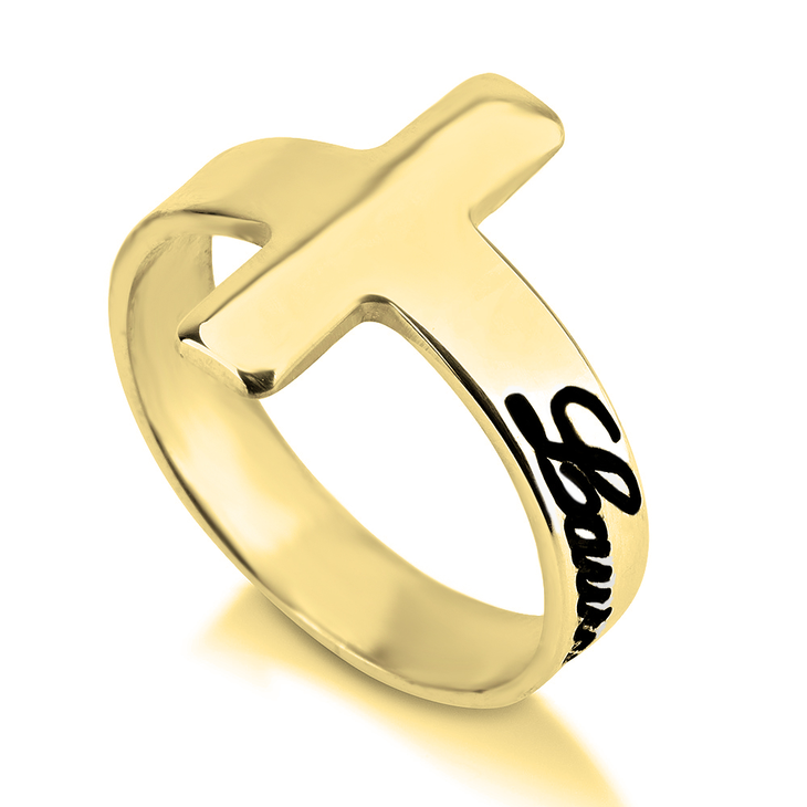 Personalized Cross Ring