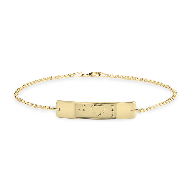 Heart Bar Braille Bracelet