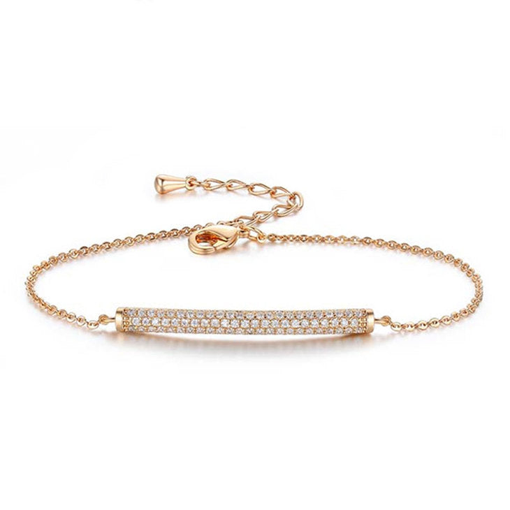 Dainty Bar Bracelet with Cubic Zirconia