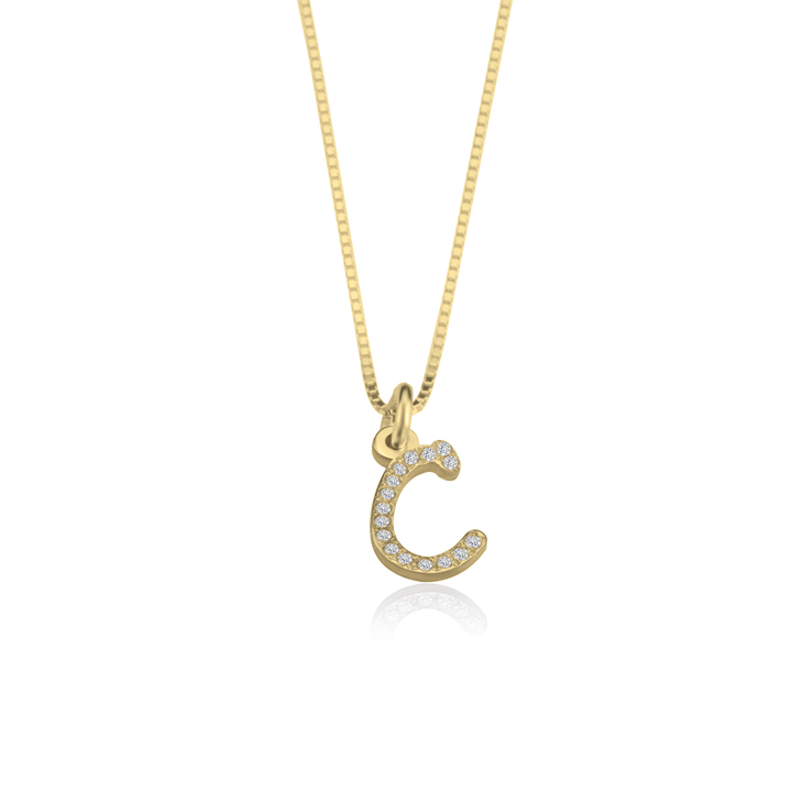 Cubic Zirconia Initial Necklace