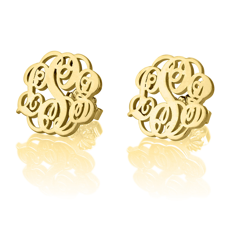 Monogrammed Earrings Studs