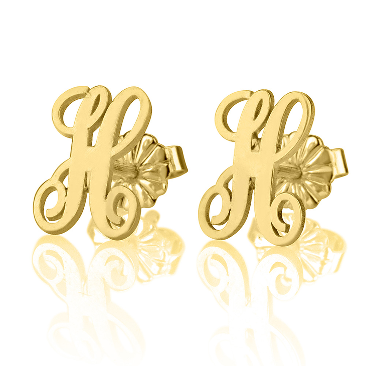 Script Letter Earrings