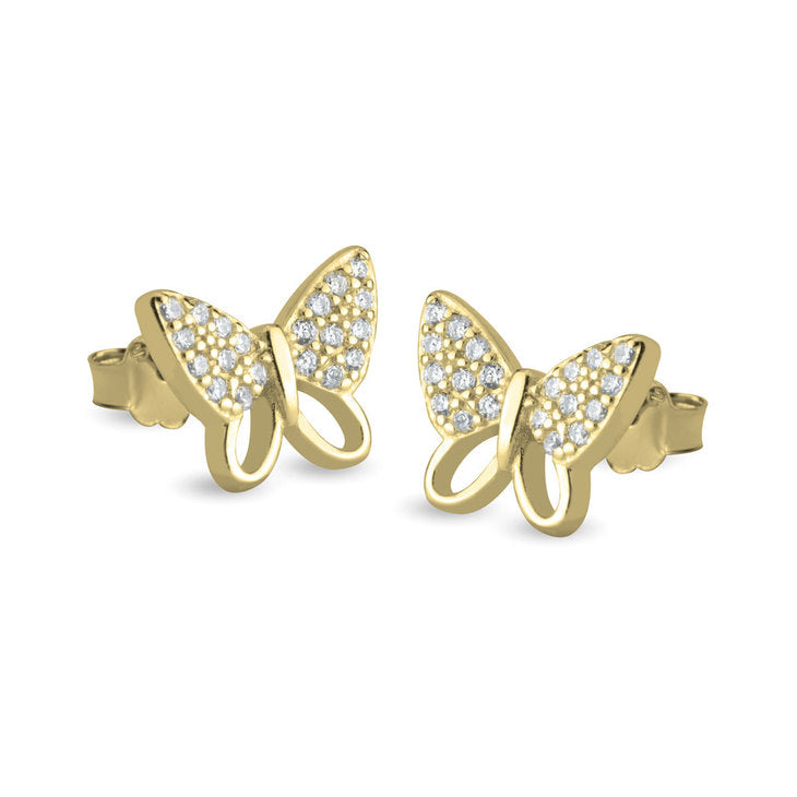 Cubic Zirconia Delicate Butterfly Earrings