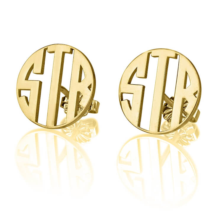 Capital Letter Monogram Stud Earrings