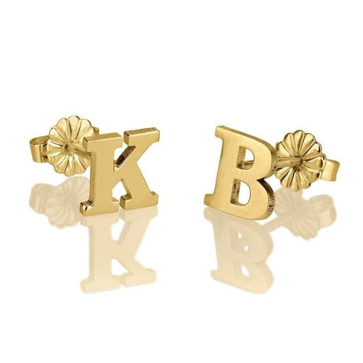 Letter Stud Earrings