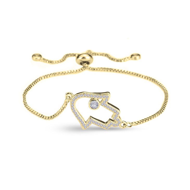 Hamsa Hand Bracelet Cubic Zirconium