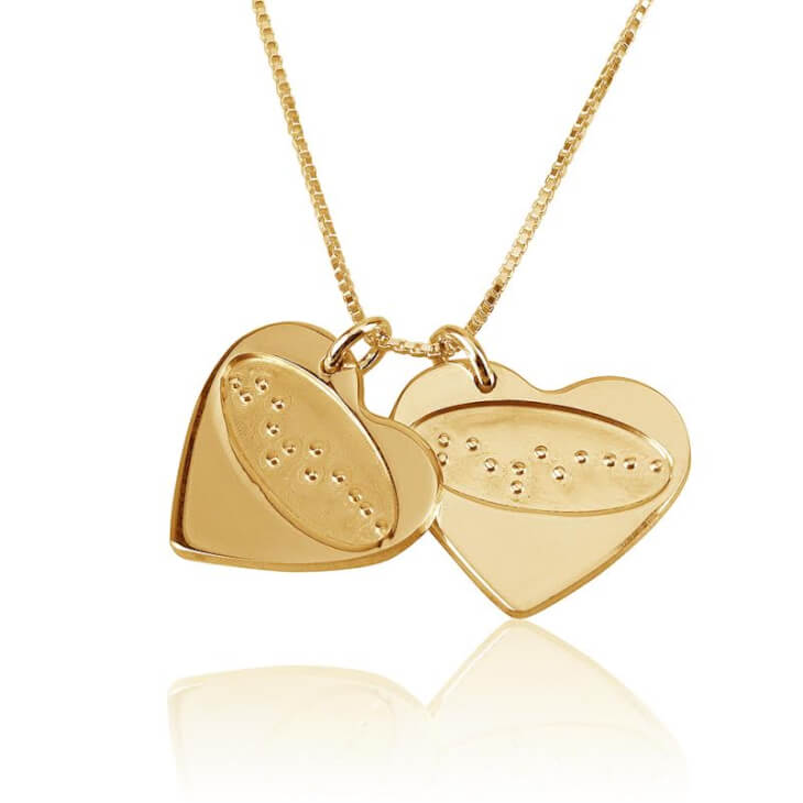 I Love You in Braille Heart Necklace