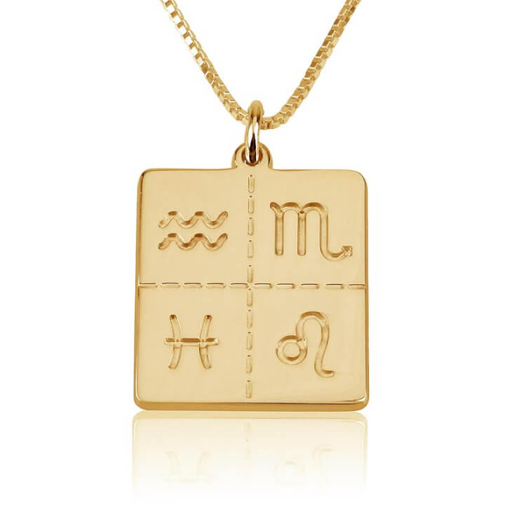 Engraved Zodiac Necklace