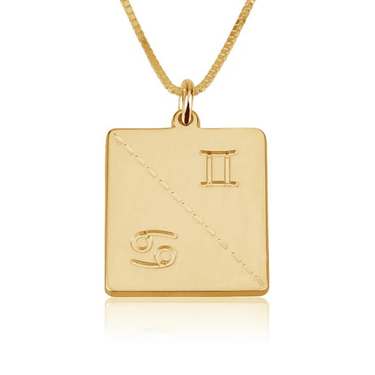 Engraved Zodiac Necklace