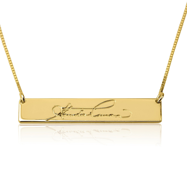 Handwriting Bar Necklace