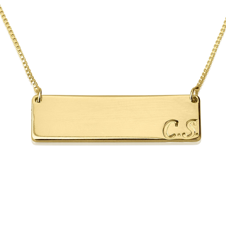 Bar Necklace with Initial