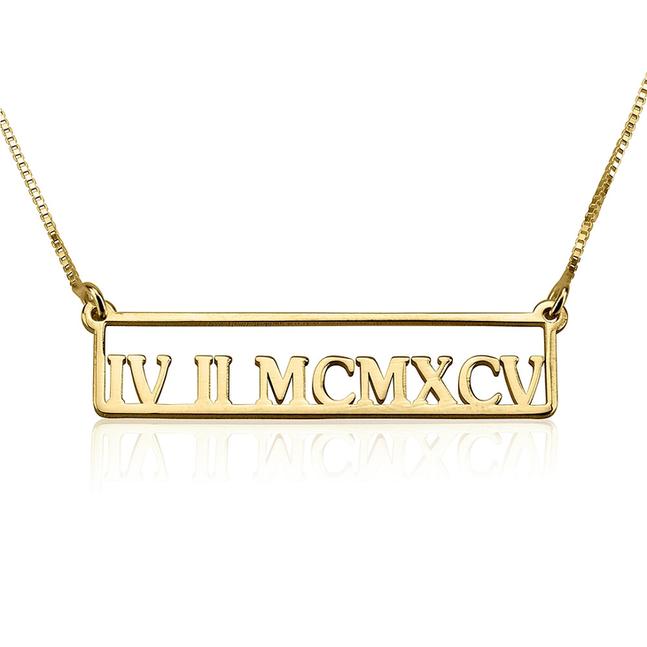 Personalized Roman Numeral Necklace
