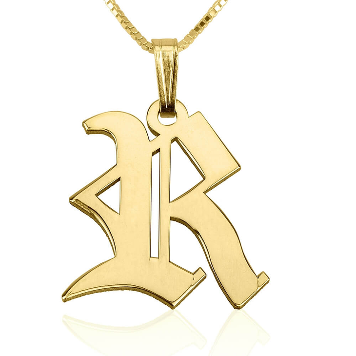 Old English Initial Necklace