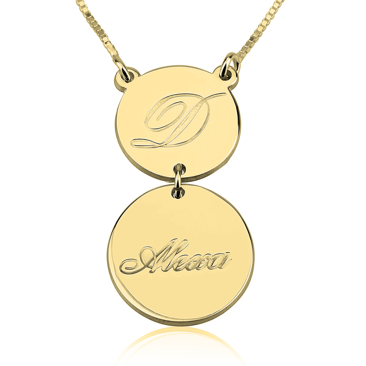 Two Disc Initial Necklace