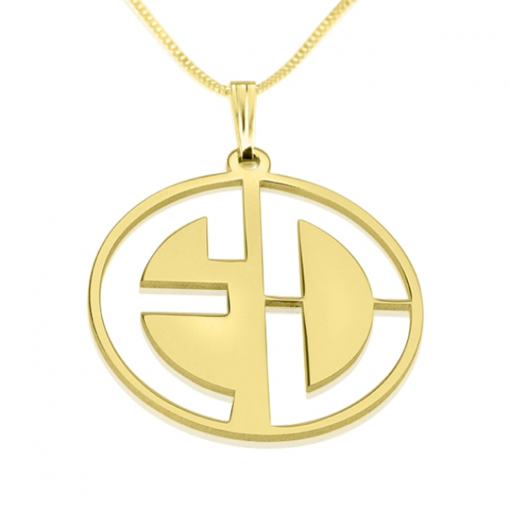 Block Letters Cut Out Monogram Necklace
