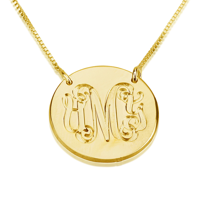 Monogram Disc Necklace
