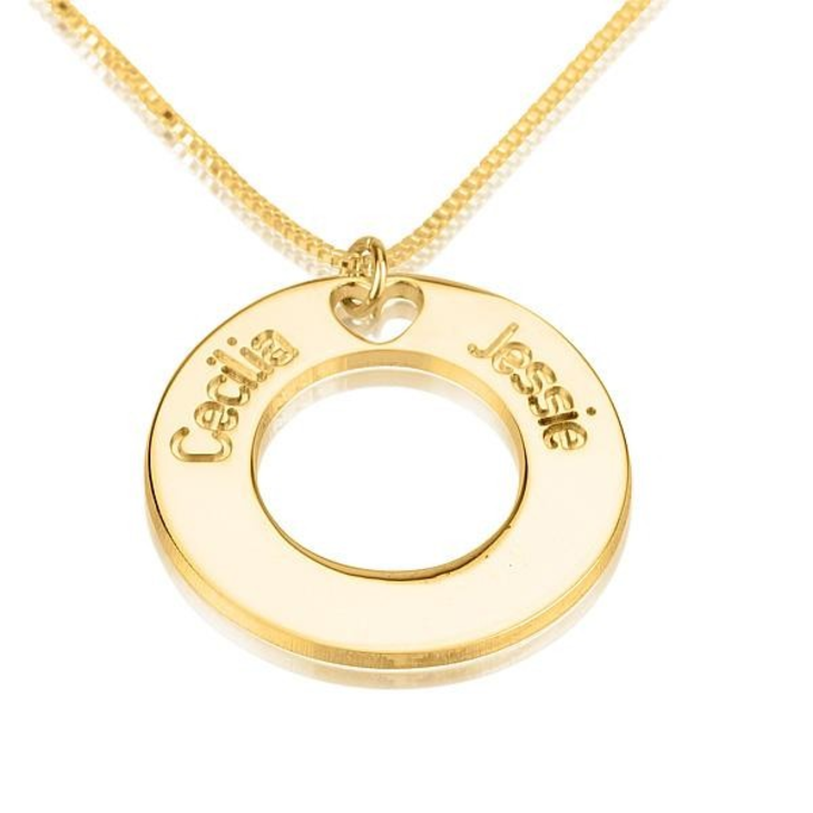 Two Names Circle Necklace