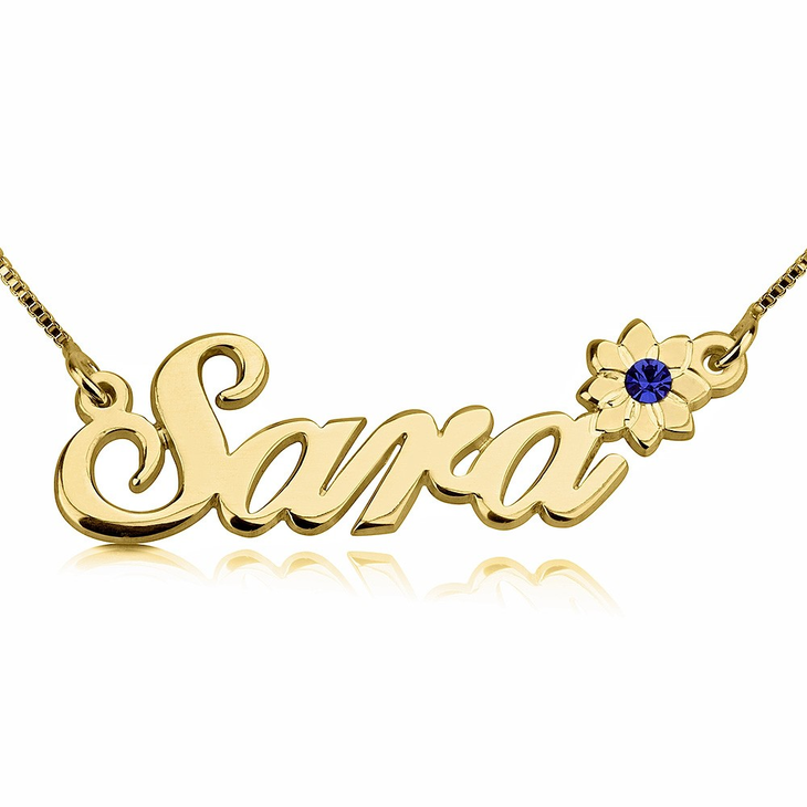 Swarovski Flower Name Necklace