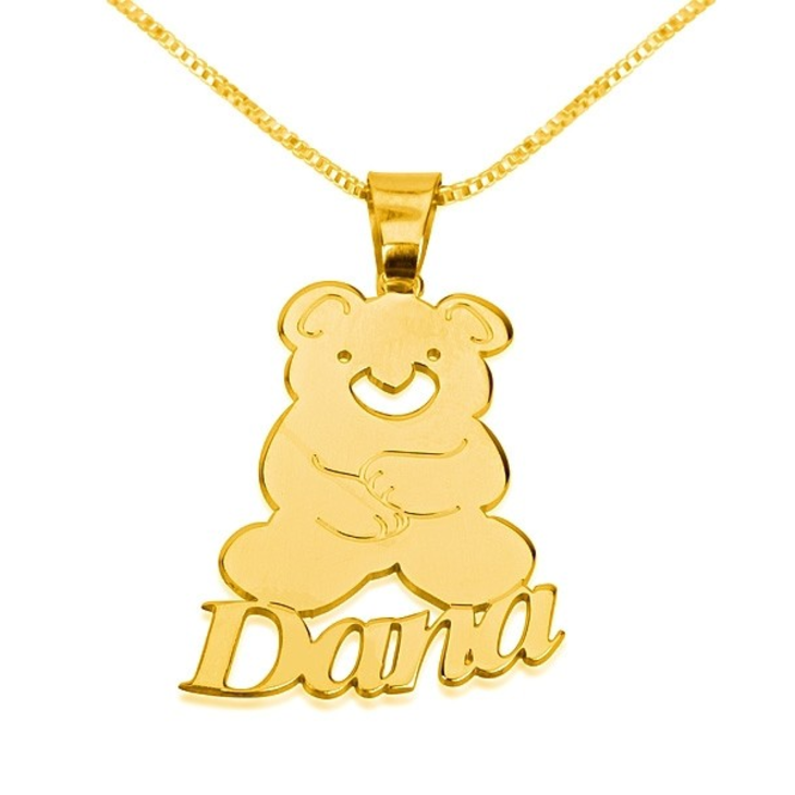 Teddy Bear Pendant with Name