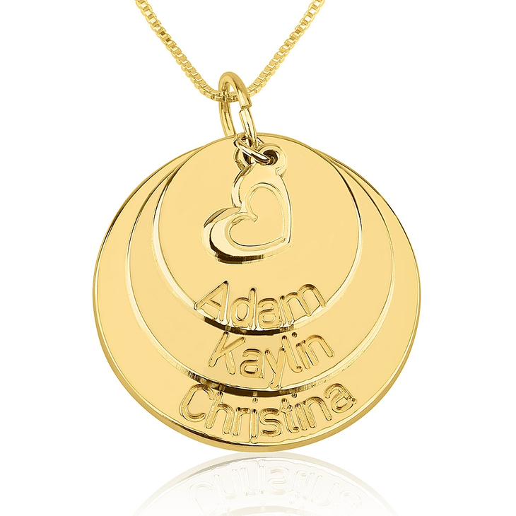 Mom Disc Necklace With Heart