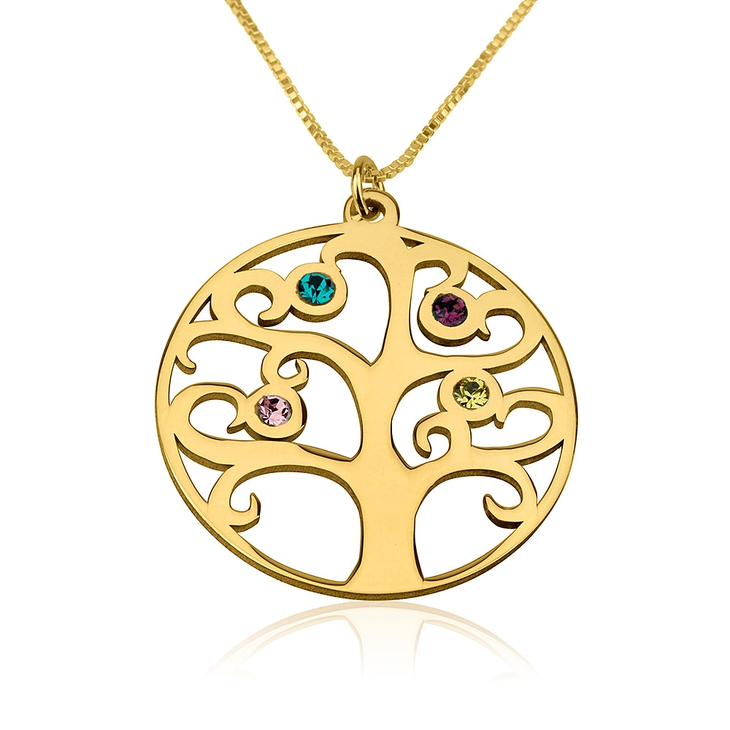 Family Tree Birthstone Necklace