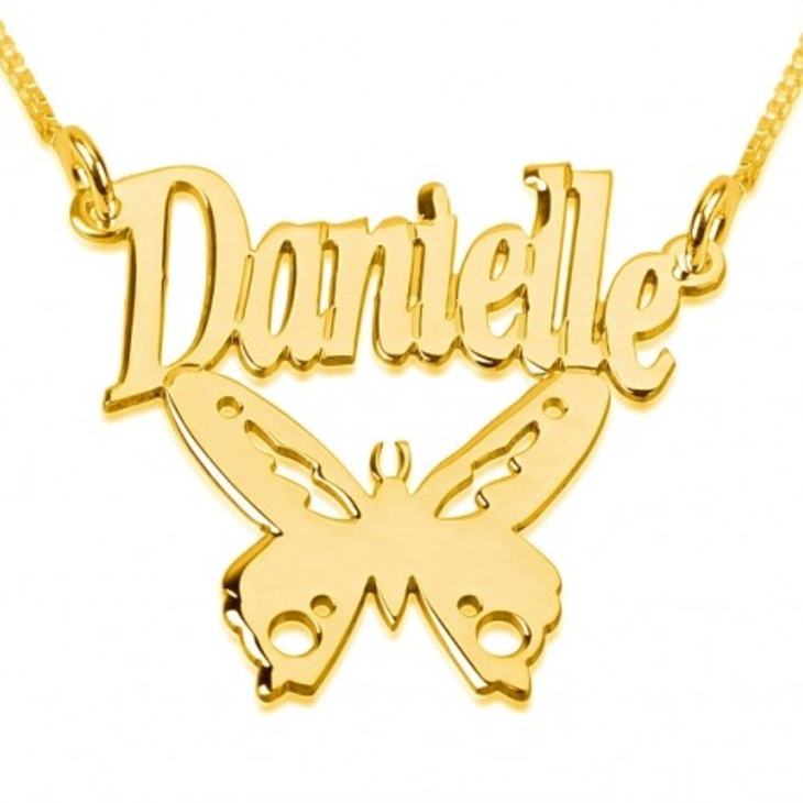 Name Necklace with Butterfly
