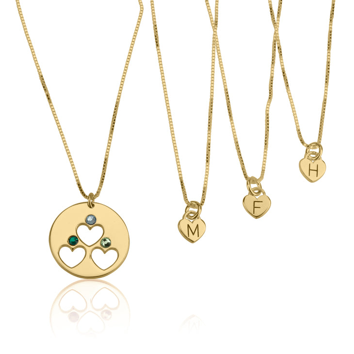Birthstone Mother Daughter Necklace Set