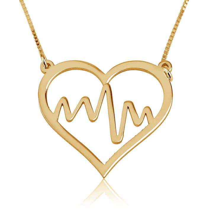 Heartbeat Necklace With Heart