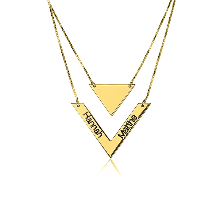 Chevron Necklace With Names