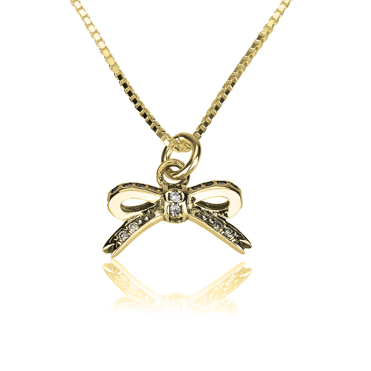 Cubic Zirconia Bow Necklace