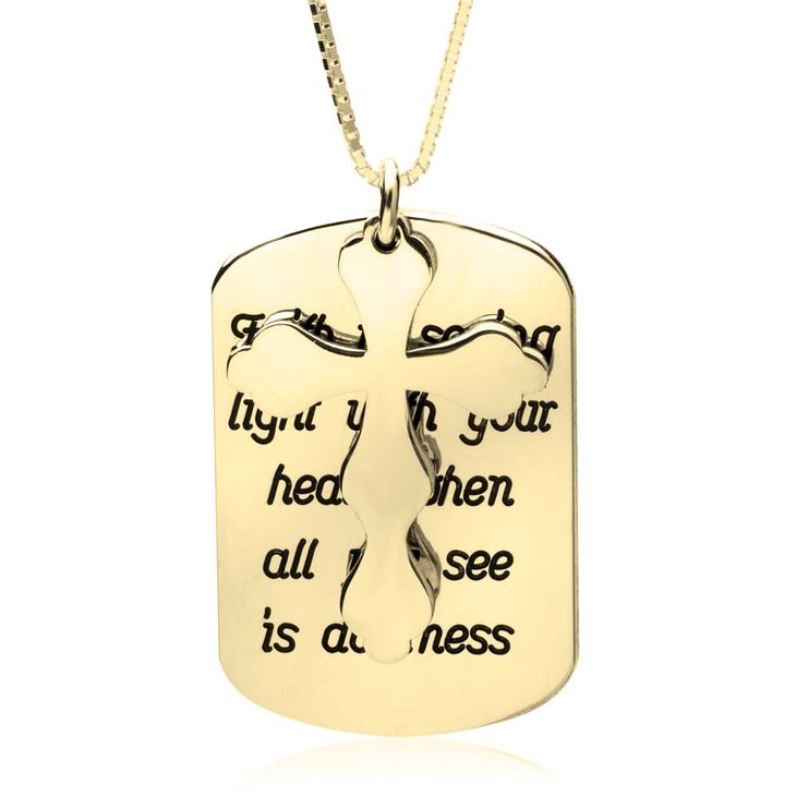 Personalized Prayer Cross Necklace