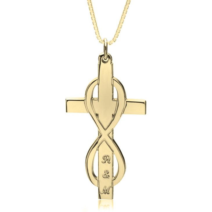 Infinity Cross Necklace With Initials
