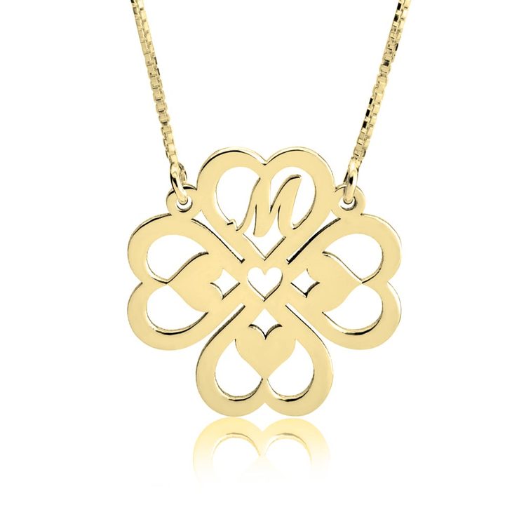Personalized Four Leaf Clover Necklace