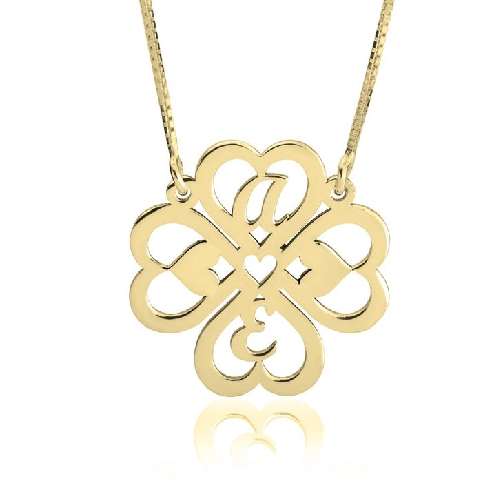 Personalized Four Leaf Clover Necklace