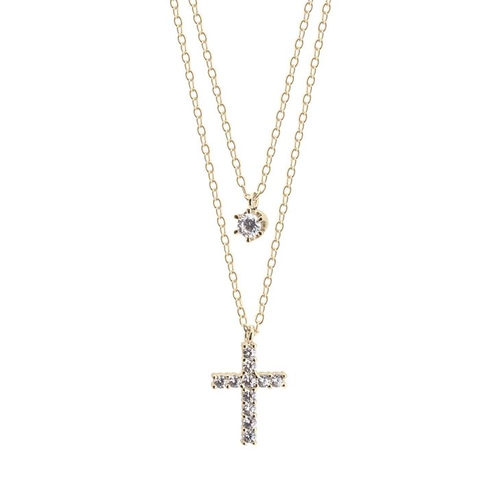 Layered Cross Necklace
