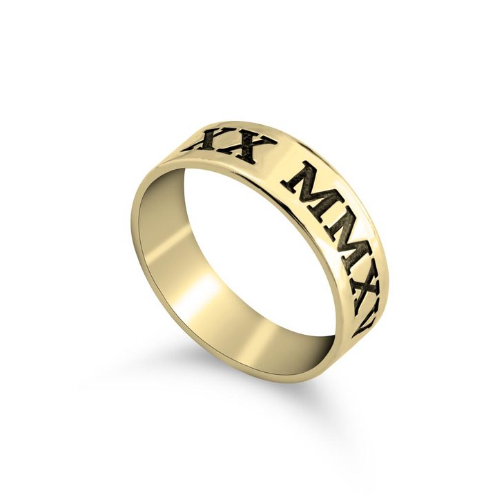 Personalized Roman Numeral Ring