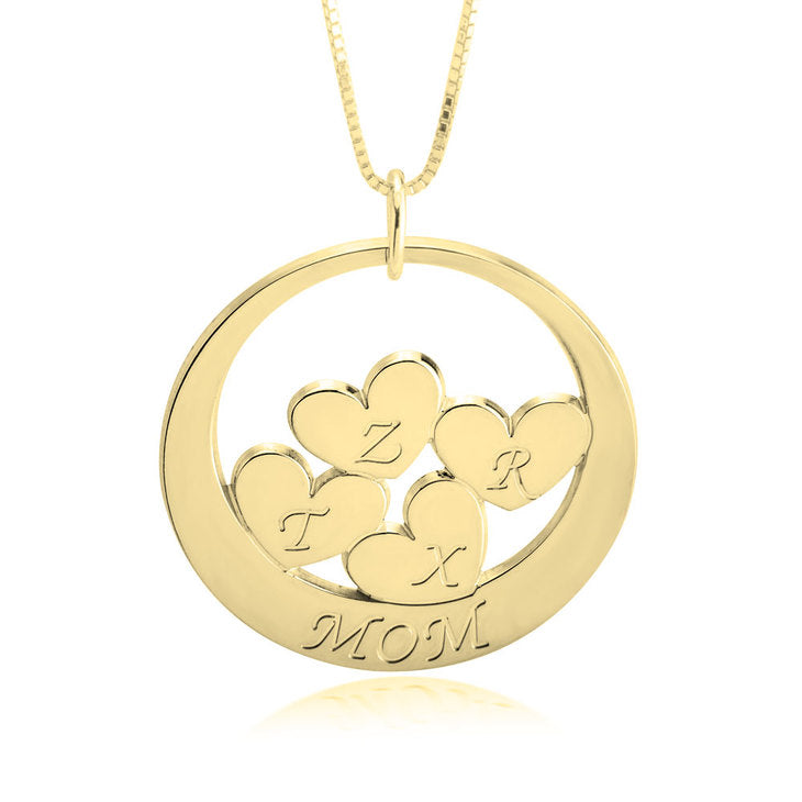 Custom Mom Necklace With Children's Initials