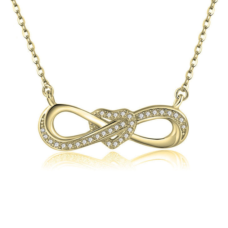 Infinity Necklace With Heart And Zirconia