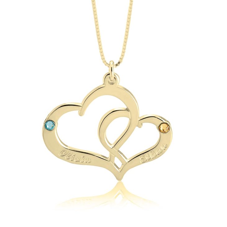 Two Heart Personalized Necklace