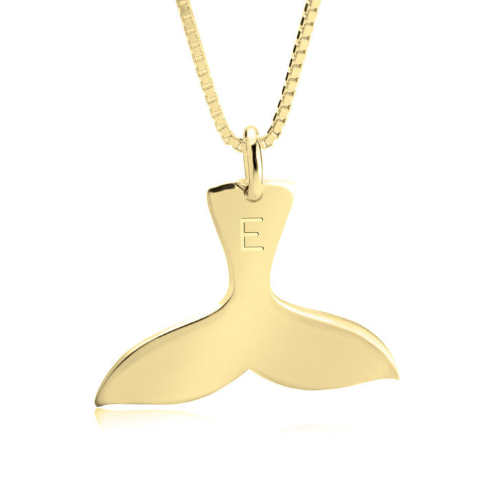 Personalized Whale Tail Necklace