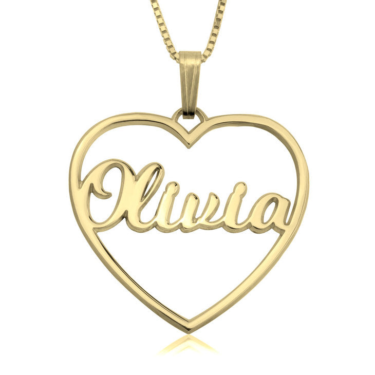 Personalized Open Heart Necklace