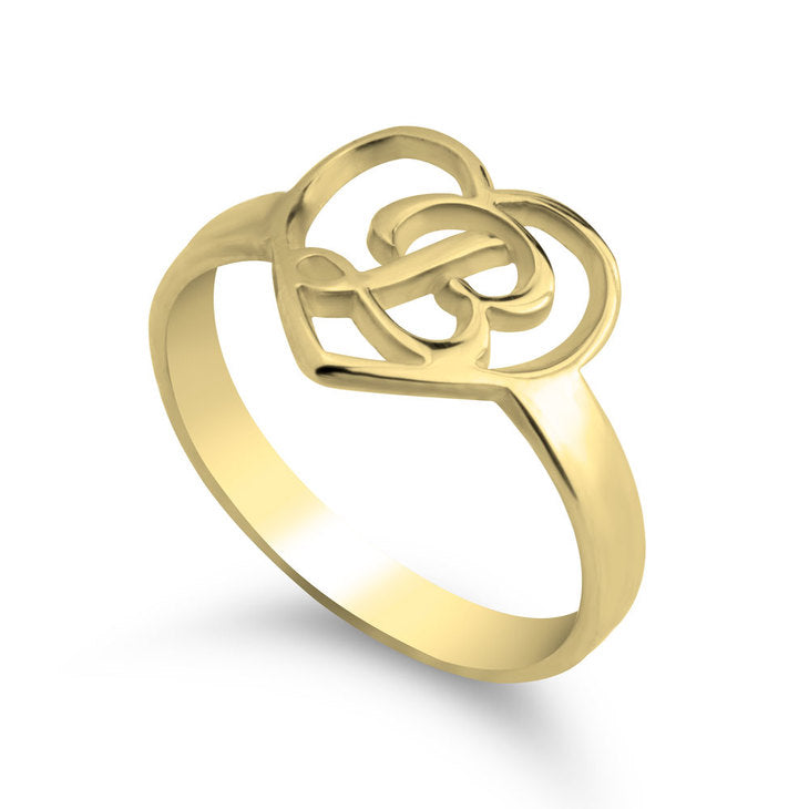 Initial Heart Ring
