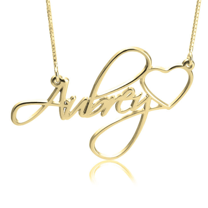 Custom Name Necklace With Heart
