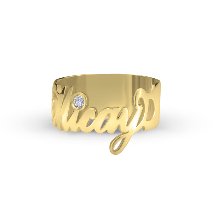 Nameplate Ring With Zirconia