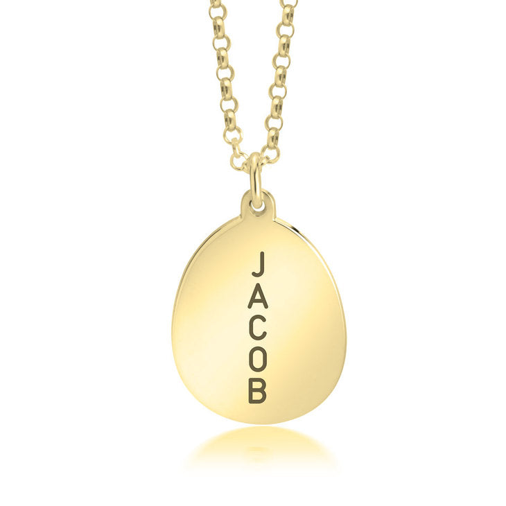 Engraved Oval Necklace