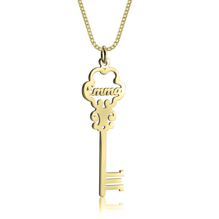Personalized Key Shape Necklace